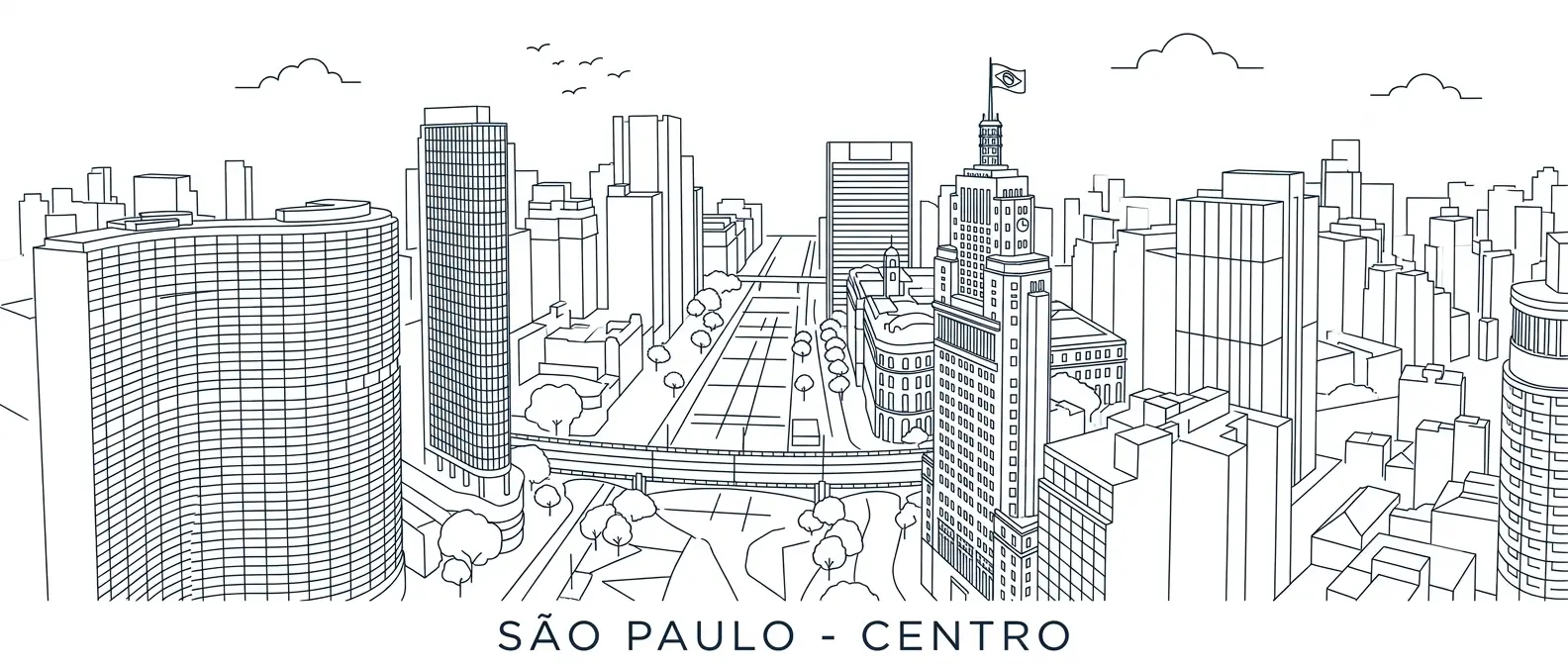 skyline do centro da cidade são paulo