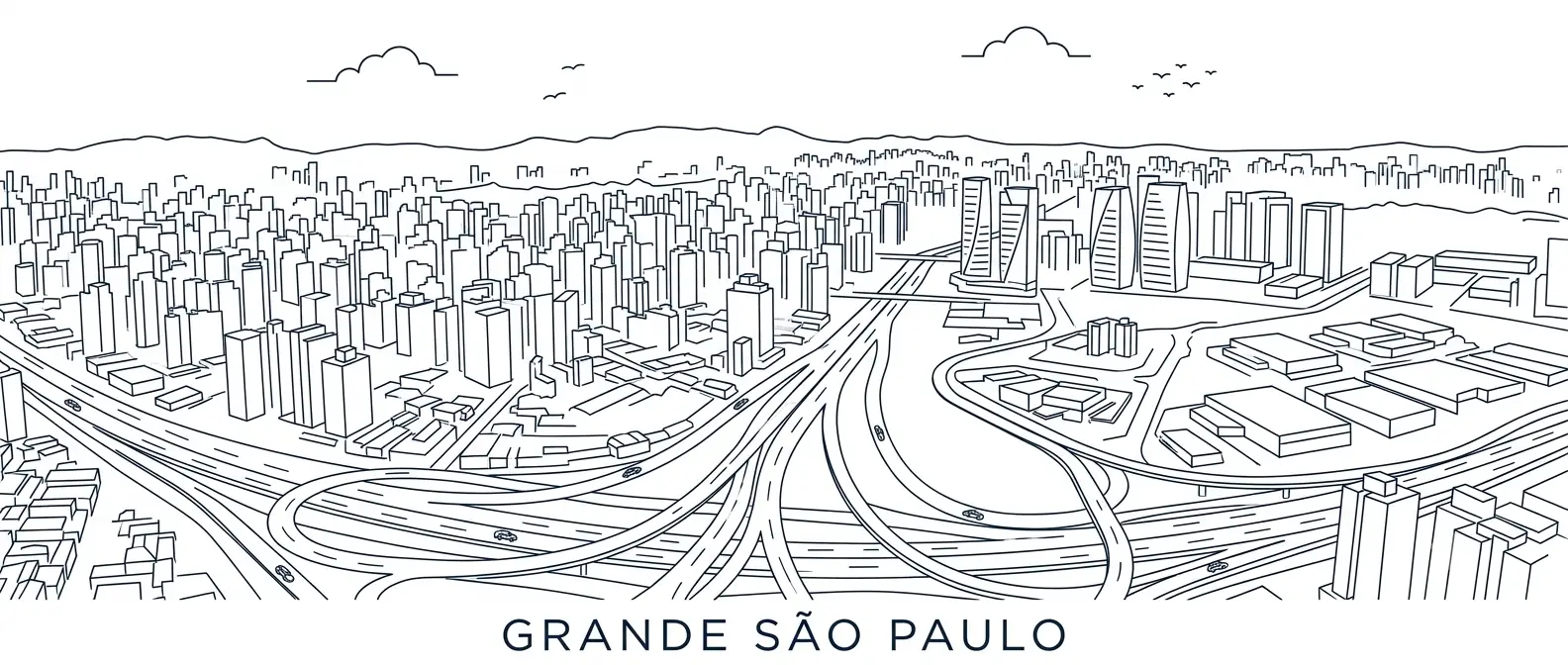 skyline da região do litoral de são paulo